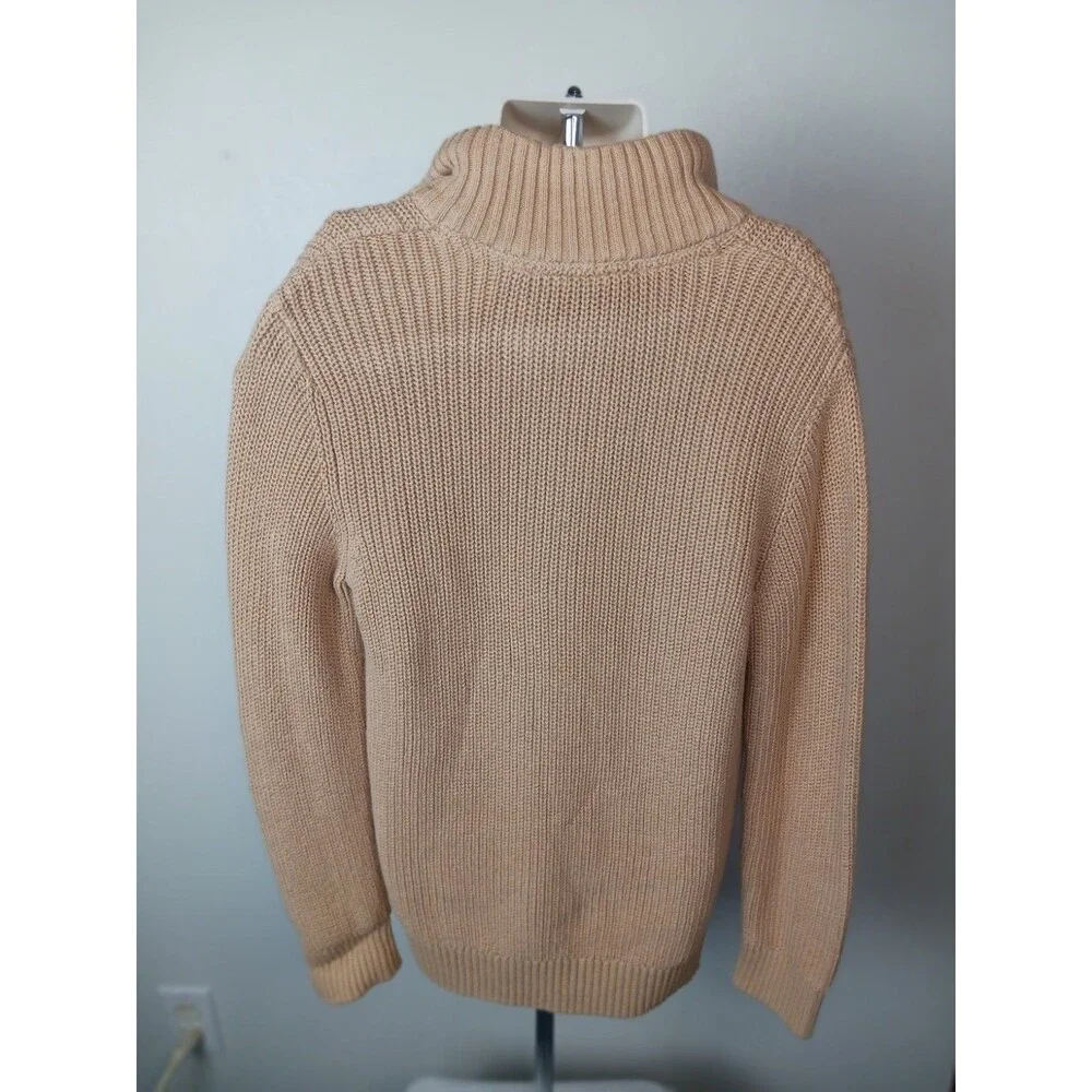 The Childrens Place  Boys Size Medium (7/8) Pullover 1/4 Zip Sweater Fur Collar